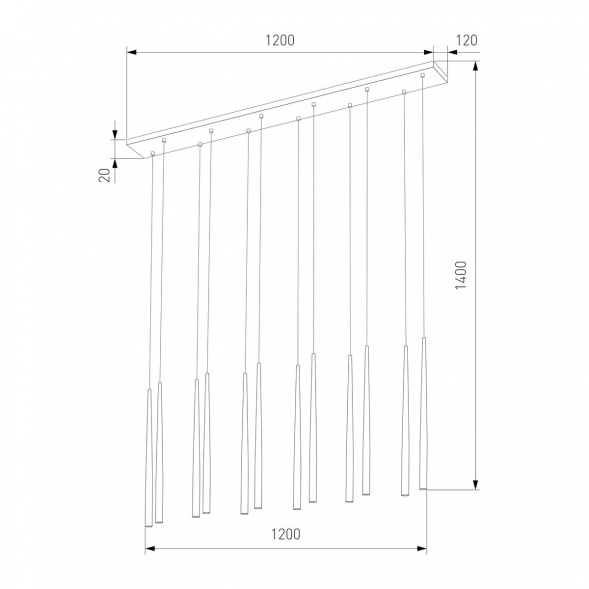 Подвесная люстра TK Lighting 10119 Piano