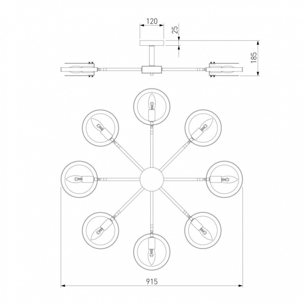 Потолочная люстра Eurosvet Gallo 70121/8 черный