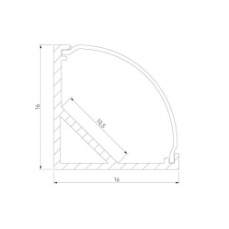 Профиль угловой алюминиевый с рассеивателем Elektrostandard LL-2-ALP008 a053626