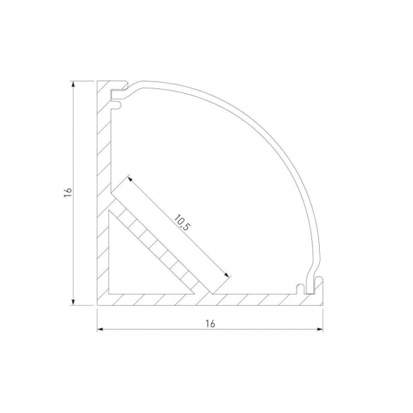 Профиль угловой алюминиевый с рассеивателем Elektrostandard LL-2-ALP008 a053626