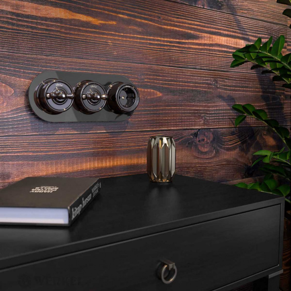 Переключатель-выключатель Werkel одноклавишный Retro коричневый W5612014 4690389166723