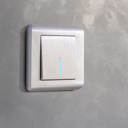 Выключатель одноклавишный проходной с подсветкой Werkel перламутровый рифленый W1112113 4690389160844