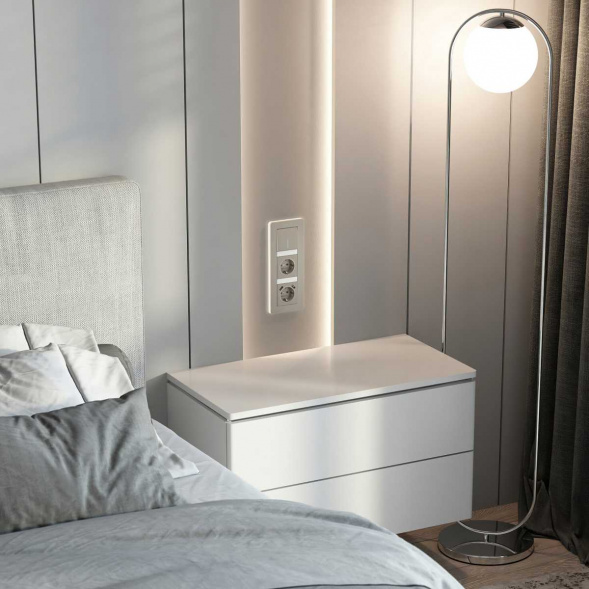 Выключатель одноклавишный с подсветкой (дымчатый) W1210104/ a069448