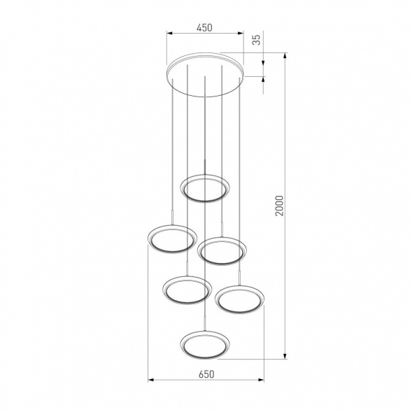 Подвесная светодиодная люстра Eurosvet Crespella 90034/6 золото