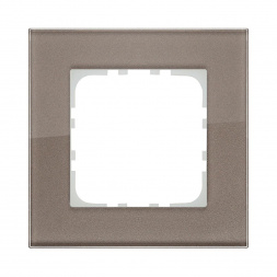 Рамка LK Studio 1-постовая, натуральное стекло (серо-коричневый) LK80 844119-1