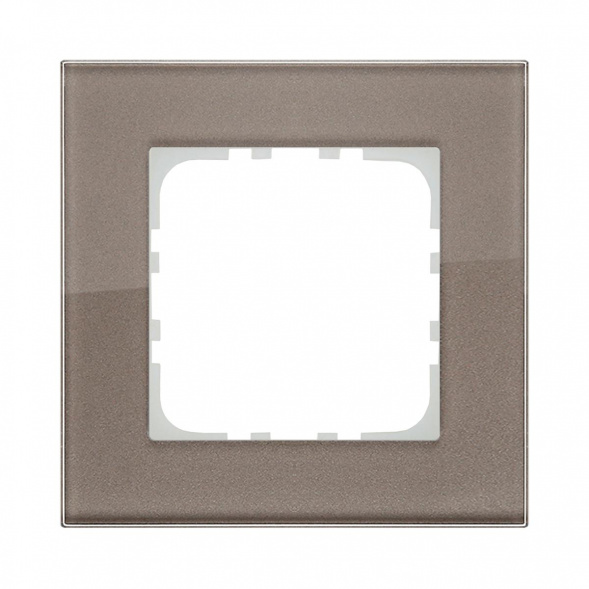 Рамка LK Studio 1-постовая, натуральное стекло (серо-коричневый) LK80 844119-1