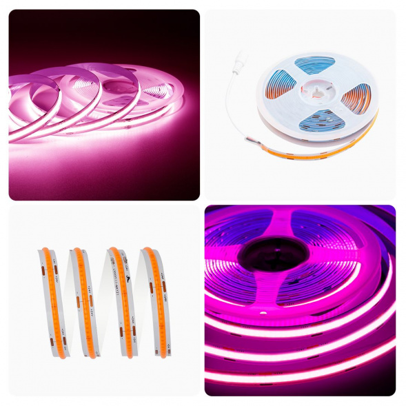 Светодиодная лента Apeyron 11W/m 352LED/m COB розовый 3M 186ОО