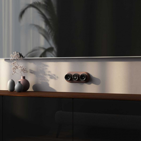 W5683008/ ТВ розетка (черный) Ретро