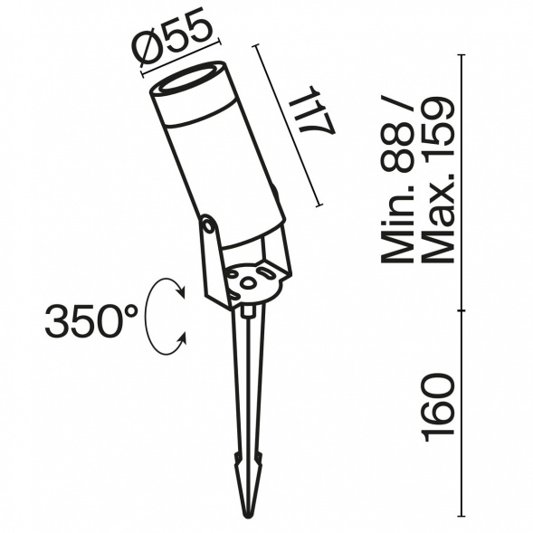 Ландшафтный светодиодный светильник Maytoni Bern O050FL-L5GF3K