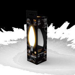 Лампа светодиодная филаментная Gauss E14 9W 3000К матовая 103201109