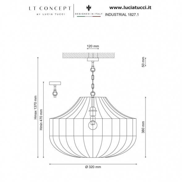 Подвесной светильник Lucia Tucci Industrial 1827.1