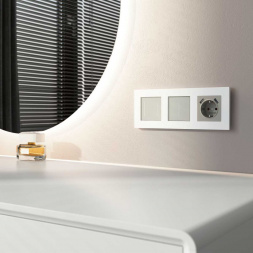 Сенсорный выключатель двухклавишный с подсветкой (дымчатый) W4522014/ a069763