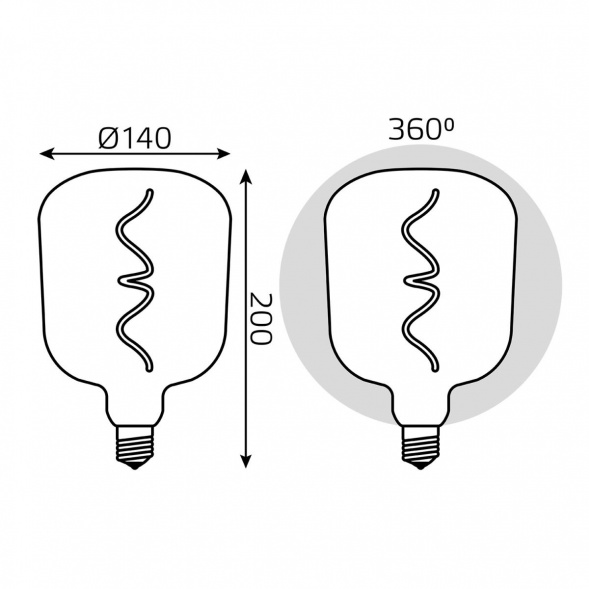 Лампа светодиодная филаментная Gauss E27 5W 1800K розовая 1010802105