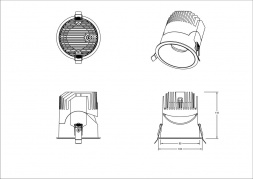 Встраиваемый светодиодный светильник Fiberli 1005E65(W), 20вт 12130602