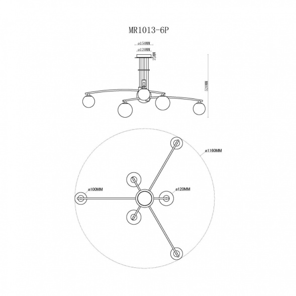 Потолочная люстра MyFar Stacy MR1013-6P