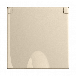 Розетка Werkel влагозащищенная с заземлением с защитой крышкой и шторками шампань W1171211 4690389157400