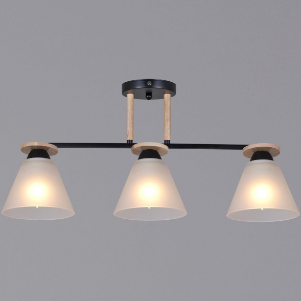 Потолочная люстра Reluce 11630-0.3-03 BK+WOOD