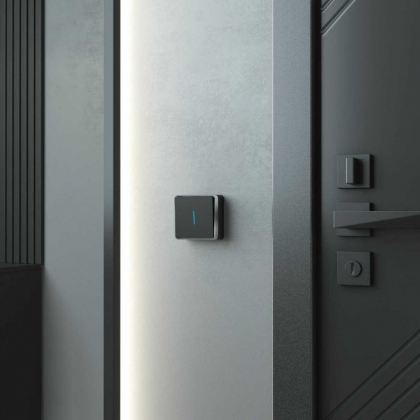 Выключатель одноклавишный с подсветкой Werkel Gallant черный/хром W5010135 4690389163845