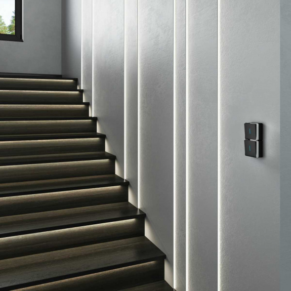 Выключатель одноклавишный с подсветкой Werkel Gallant черный/хром W5010135 4690389163845