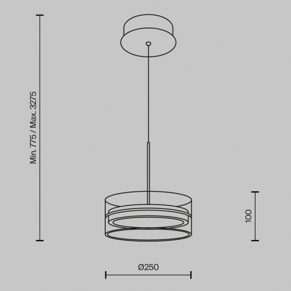 Подвесной светодиодный светильник Maytoni Dress code MOD348PL-L18BBS3K