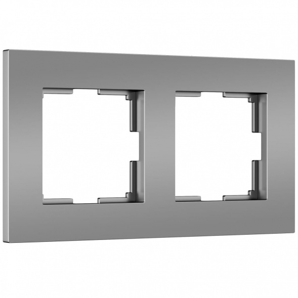 Рамка Werkel Slab на 2 поста серебро матовый W0022965 4690389193415