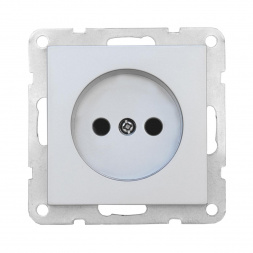 Розетка LK Studio без з/к, со шторками (серебристый металлик) LK80 843303-1