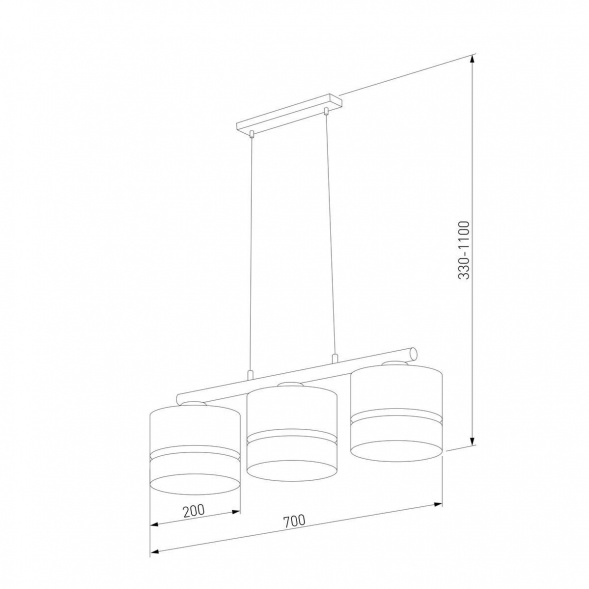 Подвесная люстра TK Lighting 6545 6456 Paglia Black