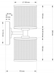 Настенный светильник KUTEK ERBA ERB-K-2(Z/1)TT