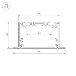 Профиль Arlight S2-LINIA69-F-2500 SEAMLESS BLACK (Arlight, Алюминий) 033534