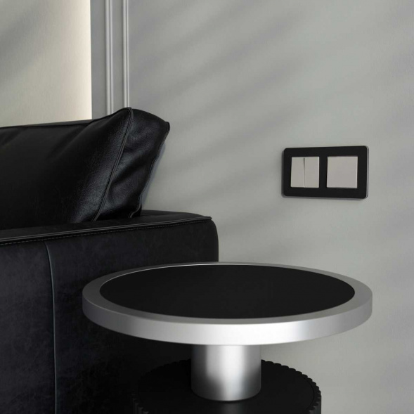 Перекрестный выключатель двухклавишный (дымчатый) W1223004/ a069460