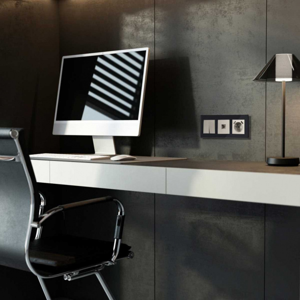 Перекрестный выключатель двухклавишный (дымчатый) W1223004/ a069460