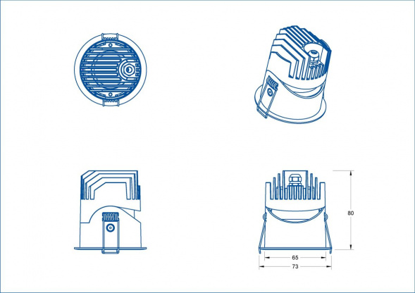 Встраиваемый светодиодный светильник Fiberli 1005E65, 10Вт 12130604