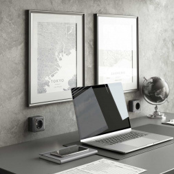 Розетка с заземлением, шторками и USB тип A+C Werkel Gallant графит рифленый W5071704 4690389179617