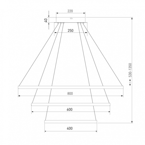 Подвесной светодиодный светильник Eurosvet Collars 90264/3 черный