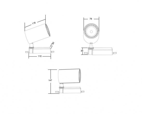 Трековый светодиодный светильник Maytoni Vuoro TR029-3-10W3K-B