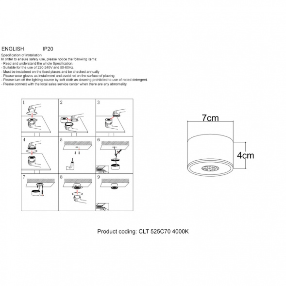 Потолочный светодиодный светильник Crystal Lux CLT 525C70 BL 4000K