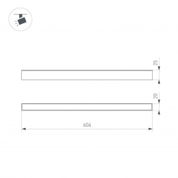 Трековый светодиодный светильник Arlight Mag-Flat-25-L600-18W Warm3000 046335