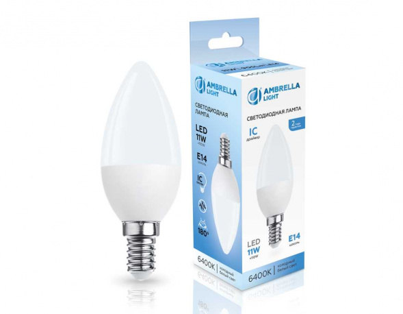 Лампа светодиодная Свеча C37 11W 6400K Ambrella light Bulding 371116
