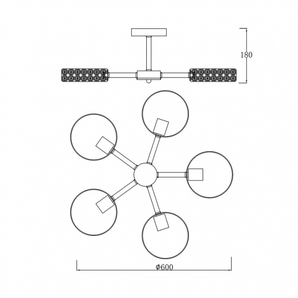 Потолочная люстра Escada Banjo 679/5P Black
