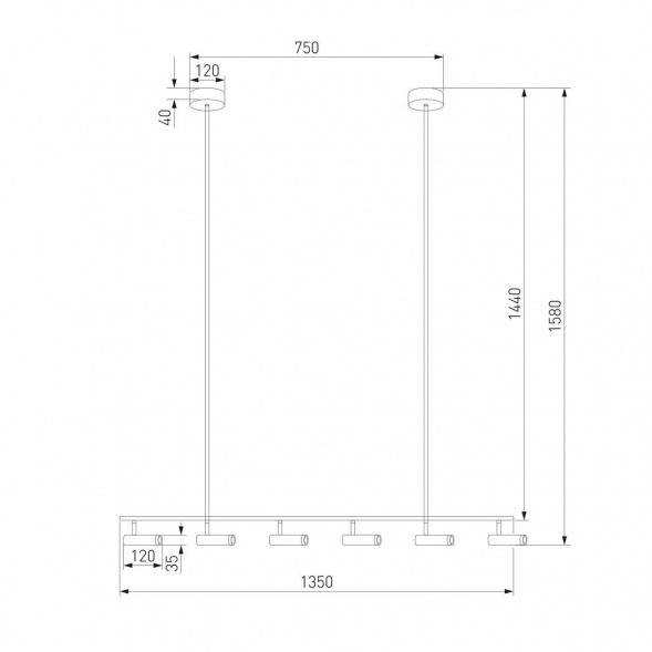Подвесная светодиодная люстра Eurosvet Epiphania 20252/6 LED черный/латунь