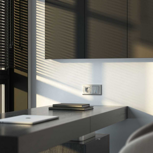 Рамка на 2 поста Werkel Stark серебряный W0021806 4690389161803