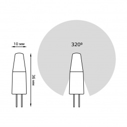 Лампа светодиодная Gauss G4 2W 4100K прозрачная 207707202