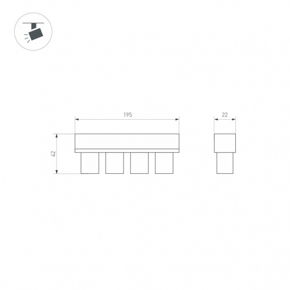 Трековый светодиодный светильник Arlight Mag-Orient-Krater-L195-12W Warm3000 037330