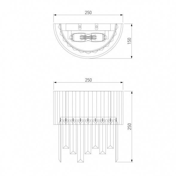 Настенный светильник Eurosvet Amantea 10122/2 хром/прозрачный хрусталь Strotskis