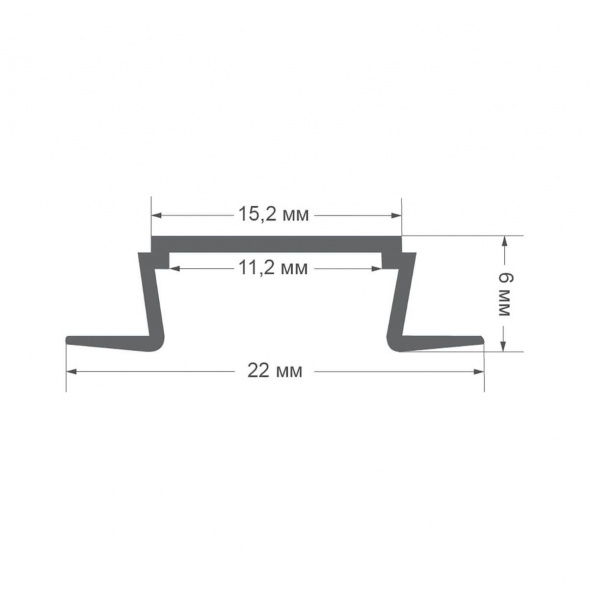 Профиль встраиваемый черный 2м. Apeyron 08-02-01Ч