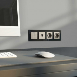 Выключатель двухклавишный (дымчатый) W1220004/ a069452