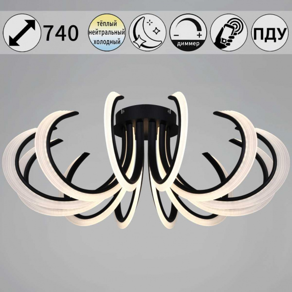 Потолочный светильник Reluce 74390-0.3-12L black