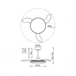 Люстра-вентилятор Mantra SLIM FAN mini 9009