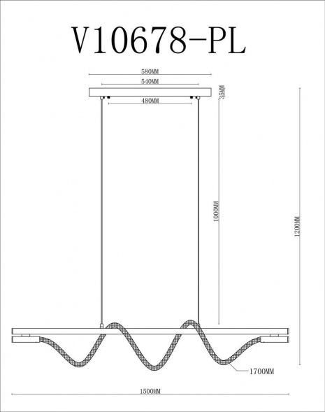 Подвесной светодиодный светильник Moderli True V10678-PL