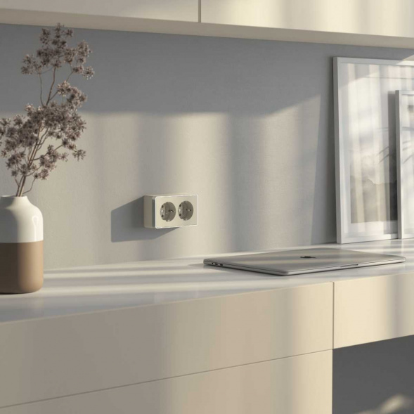 Розетка двойная с заземлением Werkel Gallant слоновая кость W5072103 4690389164668